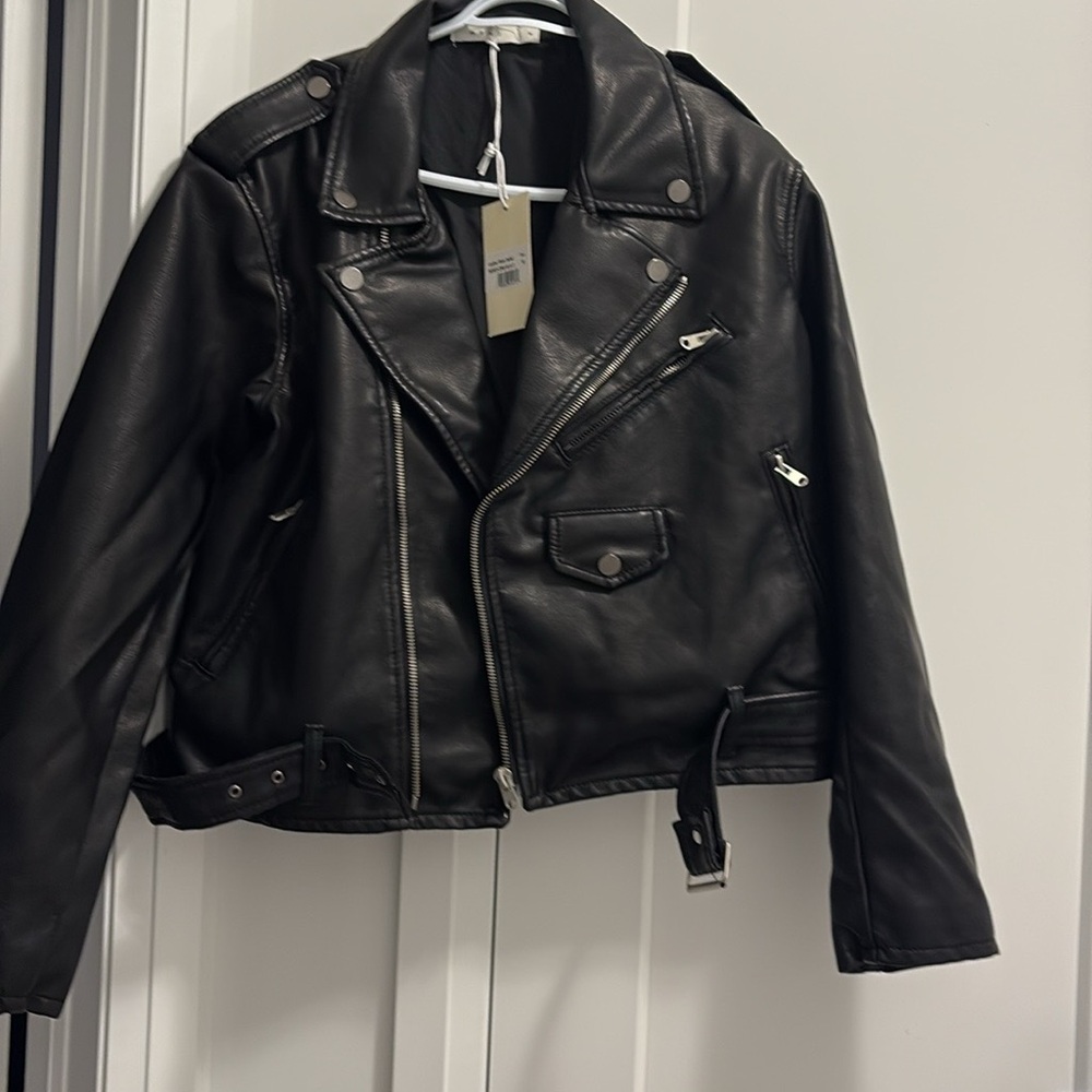 MNML Black Leather Jacket